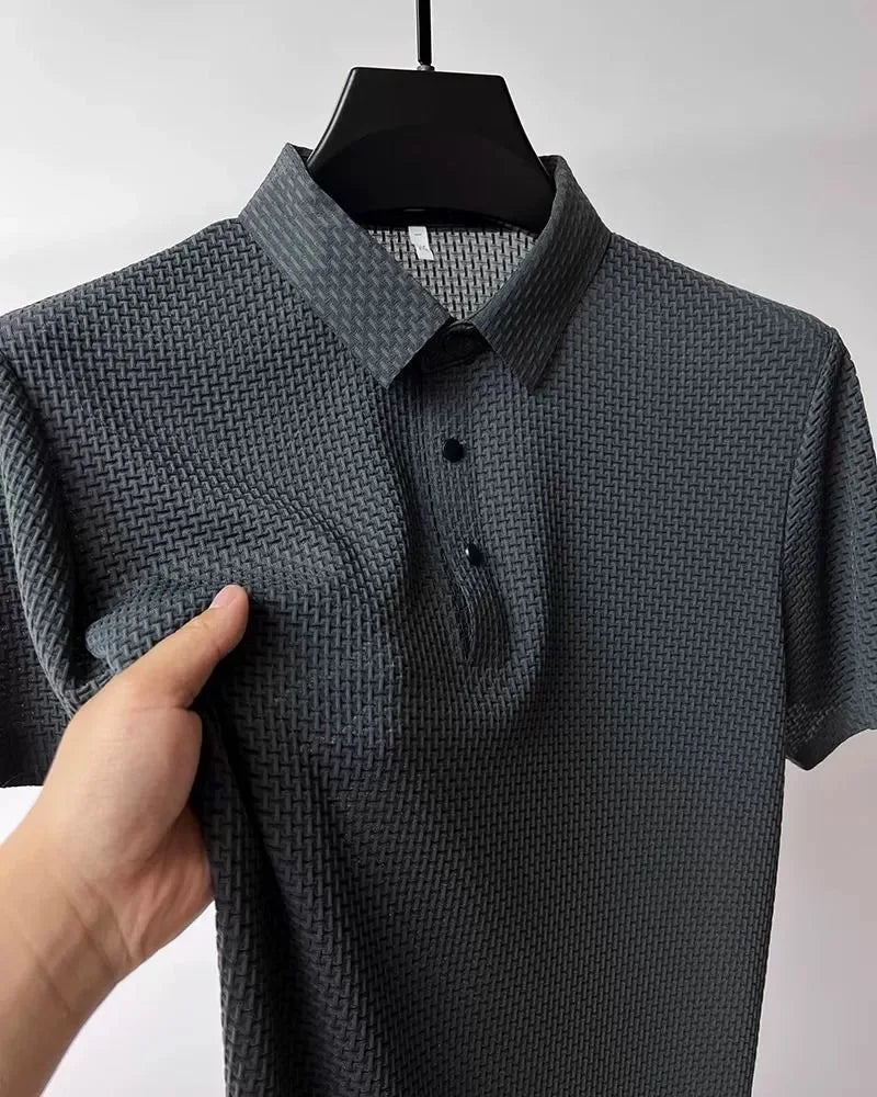 Antibacterial summer new short-sleeved T-shirt exquisite men's complete marking and refreshing breathable POLO shirt top