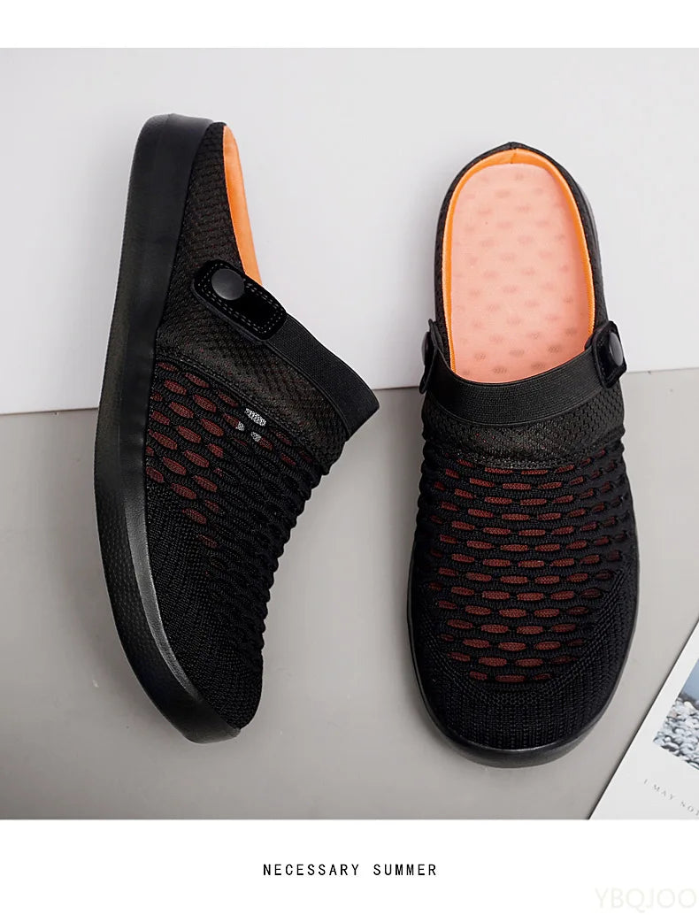 Comfortable Mesh Garden Shoes For Men 2025 new summer AntiSlip Lightweight Slippers Men Clogs sandalias hombre Man Beach Sandals