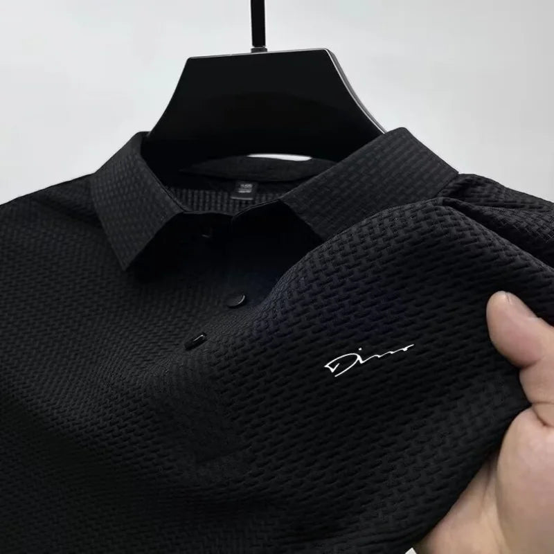 Antibacterial summer new short-sleeved T-shirt exquisite men's complete marking and refreshing breathable POLO shirt top
