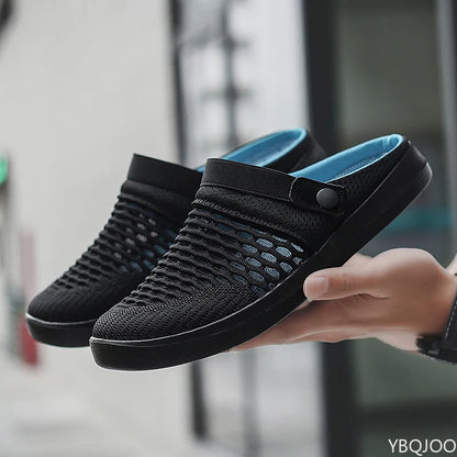 Comfortable Mesh Garden Shoes For Men 2025 new summer AntiSlip Lightweight Slippers Men Clogs sandalias hombre Man Beach Sandals
