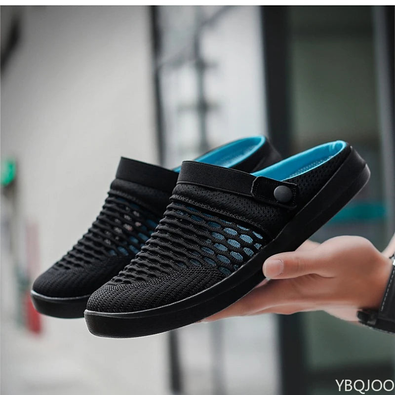 Comfortable Mesh Garden Shoes For Men 2025 new summer AntiSlip Lightweight Slippers Men Clogs sandalias hombre Man Beach Sandals