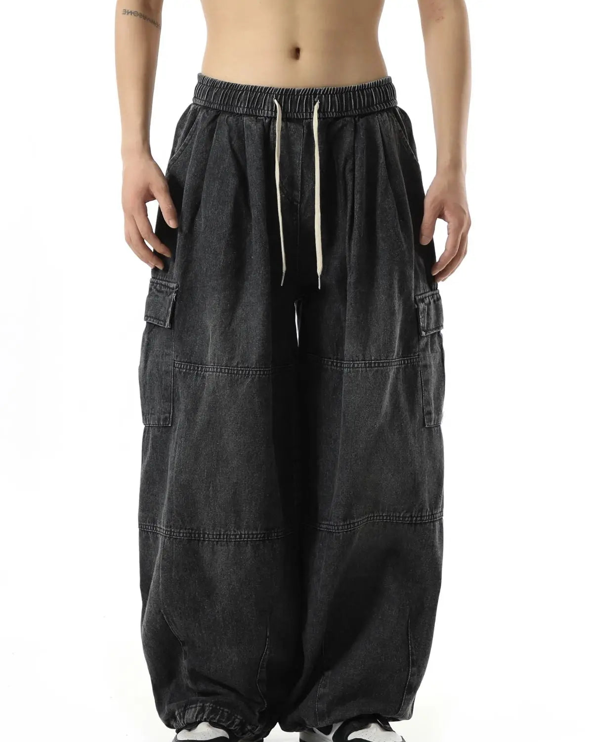 Y2k Black Baggy Cargo Jeans Trousers Men Streetwear Casual Hippie Jogging Wide leg Oversize Old Money Vintage Denim Pants