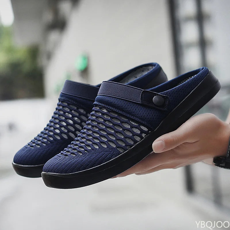 Comfortable Mesh Garden Shoes For Men 2025 new summer AntiSlip Lightweight Slippers Men Clogs sandalias hombre Man Beach Sandals