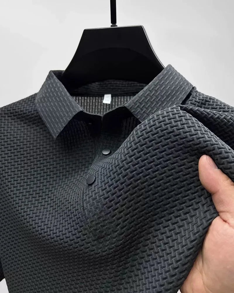 Antibacterial summer new short-sleeved T-shirt exquisite men's complete marking and refreshing breathable POLO shirt top