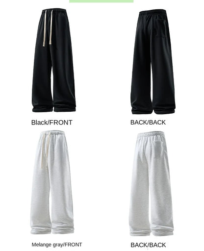 Wide Leg Pant Fashion Causal Breathable Men Sweatpant Male Autumn Versatile Elastic High Waist Drawstring Loose Straight Trouser