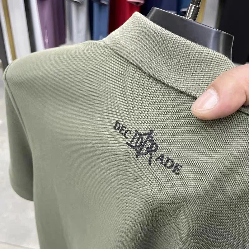 100% pure cotton high-end fashionable short sleeve summer new high-quality men's business casual polo shirt luxury brand T-shirt