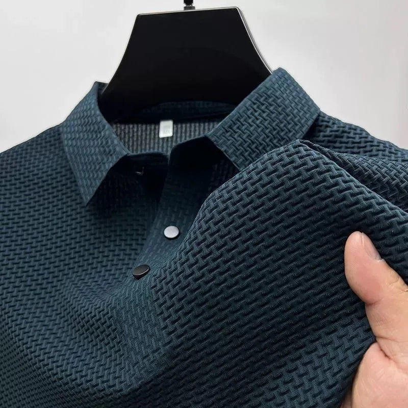 Antibacterial summer new short-sleeved T-shirt exquisite men's complete marking and refreshing breathable POLO shirt top
