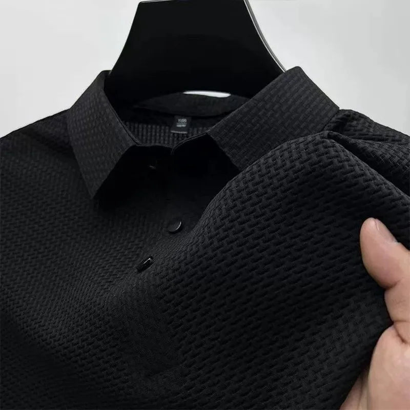 Antibacterial summer new short-sleeved T-shirt exquisite men's complete marking and refreshing breathable POLO shirt top