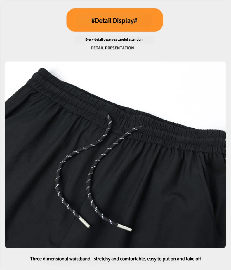 2025 Summer Ice Silk Casual Pants Boys Casual Peplum Pants Handsome Straight Colorblocking Sports Pants