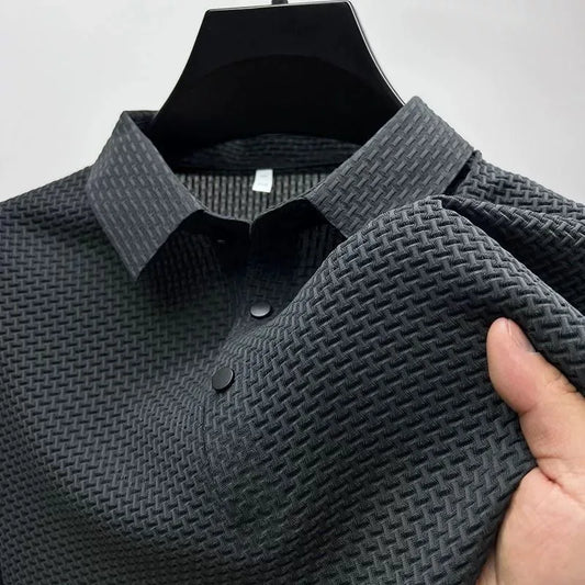 Antibacterial summer new short-sleeved T-shirt exquisite men's complete marking and refreshing breathable POLO shirt top