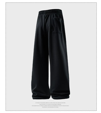Wide Leg Pant Fashion Causal Breathable Men Sweatpant Male Autumn Versatile Elastic High Waist Drawstring Loose Straight Trouser