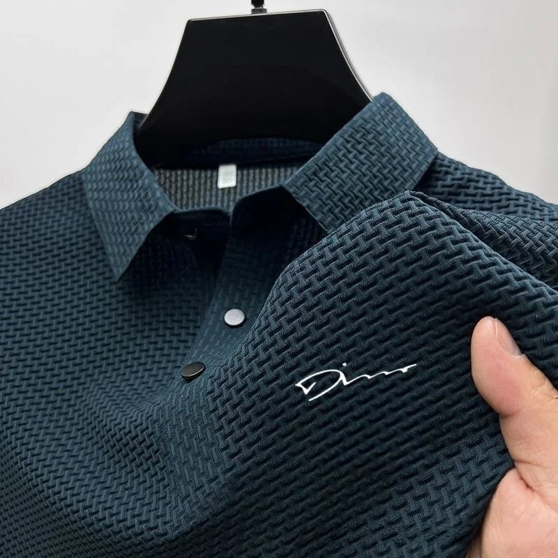 Antibacterial summer new short-sleeved T-shirt exquisite men's complete marking and refreshing breathable POLO shirt top