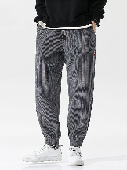 Baggy Corduroy Jogger Pants Men Tech Fleece Sweatpants Man Autumn Winter Casual Harem Pants Male Sport Thermal Trousers