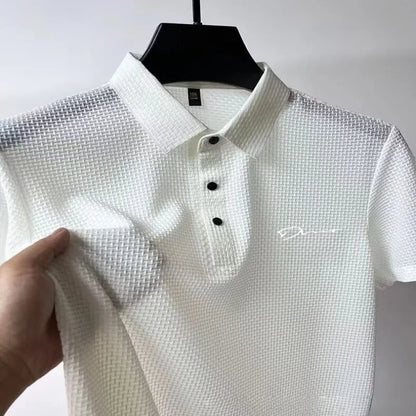 Antibacterial summer new short-sleeved T-shirt exquisite men's complete marking and refreshing breathable POLO shirt top