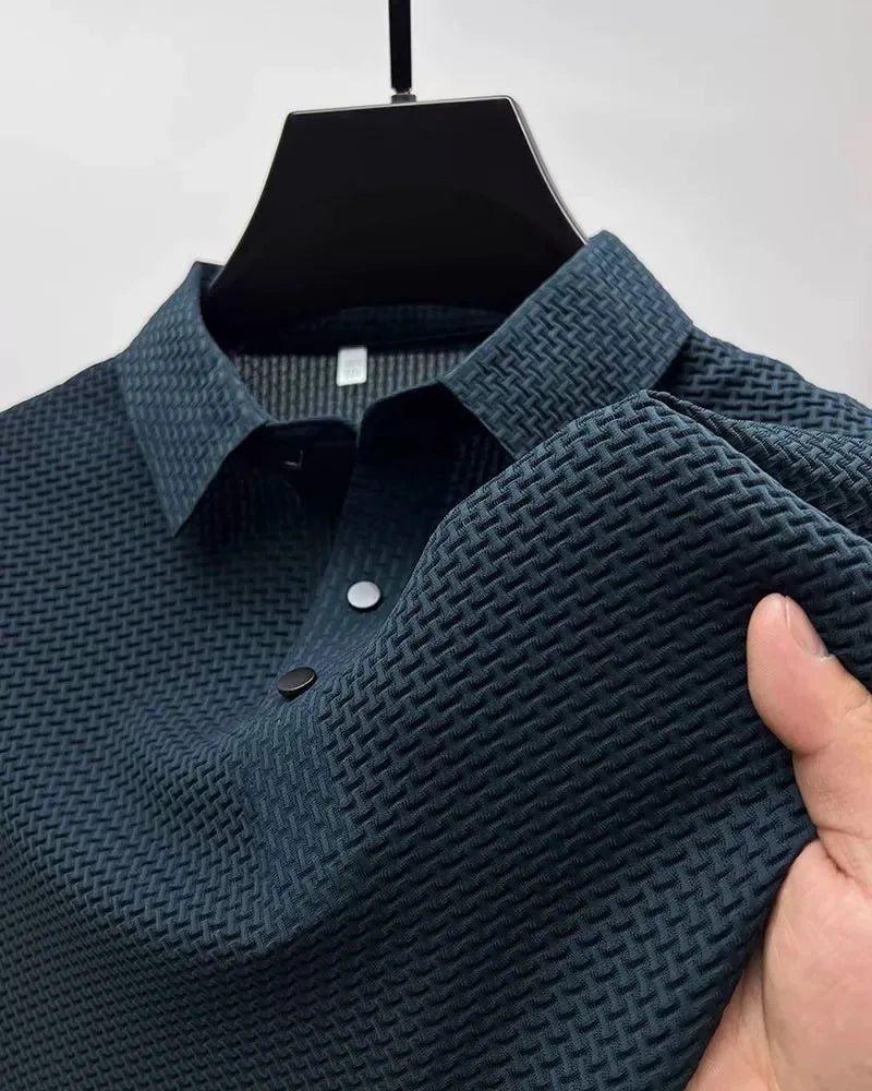Antibacterial summer new short-sleeved T-shirt exquisite men's complete marking and refreshing breathable POLO shirt top