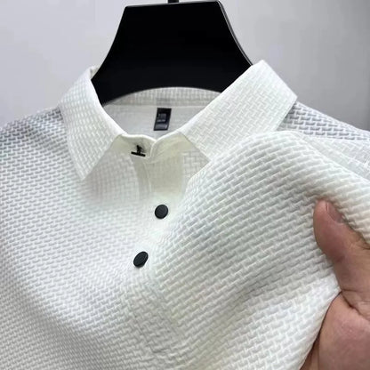 Antibacterial summer new short-sleeved T-shirt exquisite men's complete marking and refreshing breathable POLO shirt top