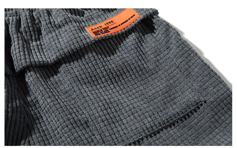 Baggy Corduroy Jogger Pants Men Tech Fleece Sweatpants Man Autumn Winter Casual Harem Pants Male Sport Thermal Trousers
