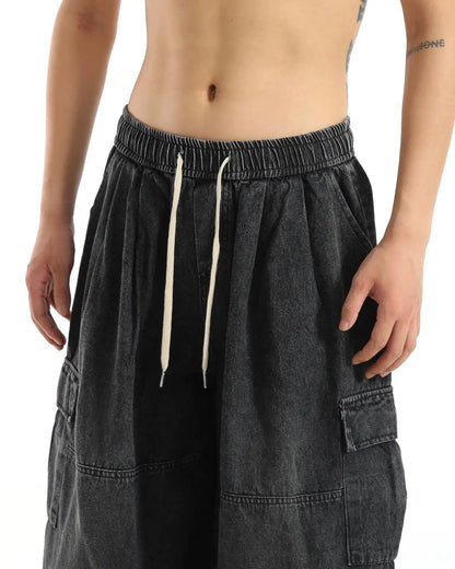 Y2k Black Baggy Cargo Jeans Trousers Men Streetwear Casual Hippie Jogging Wide leg Oversize Old Money Vintage Denim Pants