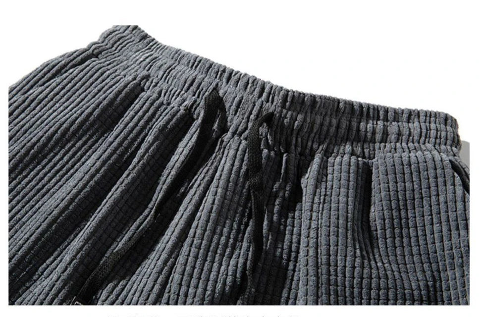 Baggy Corduroy Jogger Pants Men Tech Fleece Sweatpants Man Autumn Winter Casual Harem Pants Male Sport Thermal Trousers