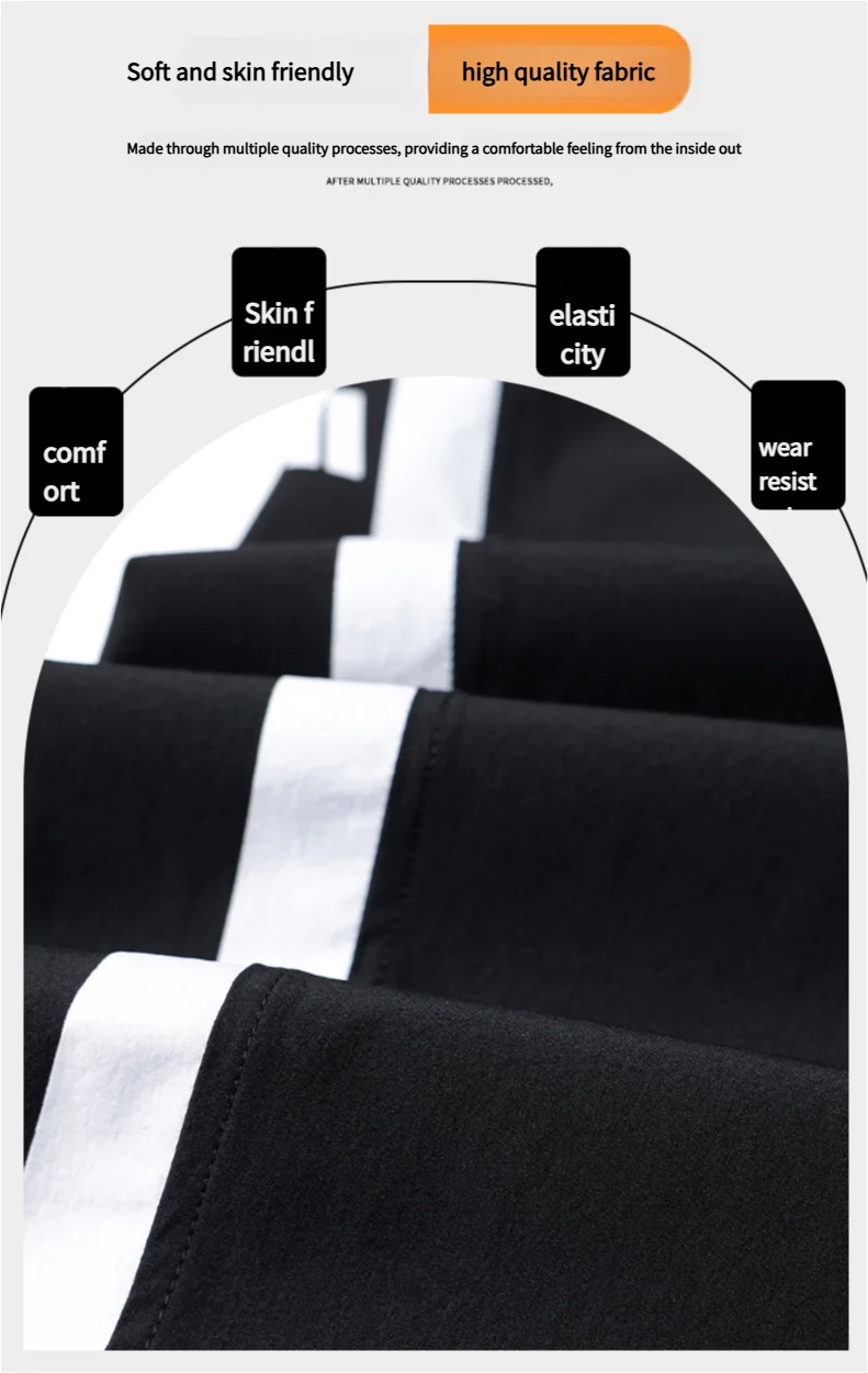 2025 Summer Ice Silk Casual Pants Boys Casual Peplum Pants Handsome Straight Colorblocking Sports Pants