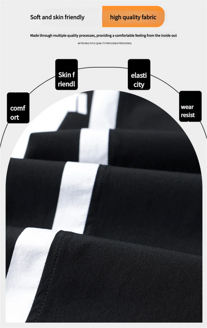 2025 Summer Ice Silk Casual Pants Boys Casual Peplum Pants Handsome Straight Colorblocking Sports Pants