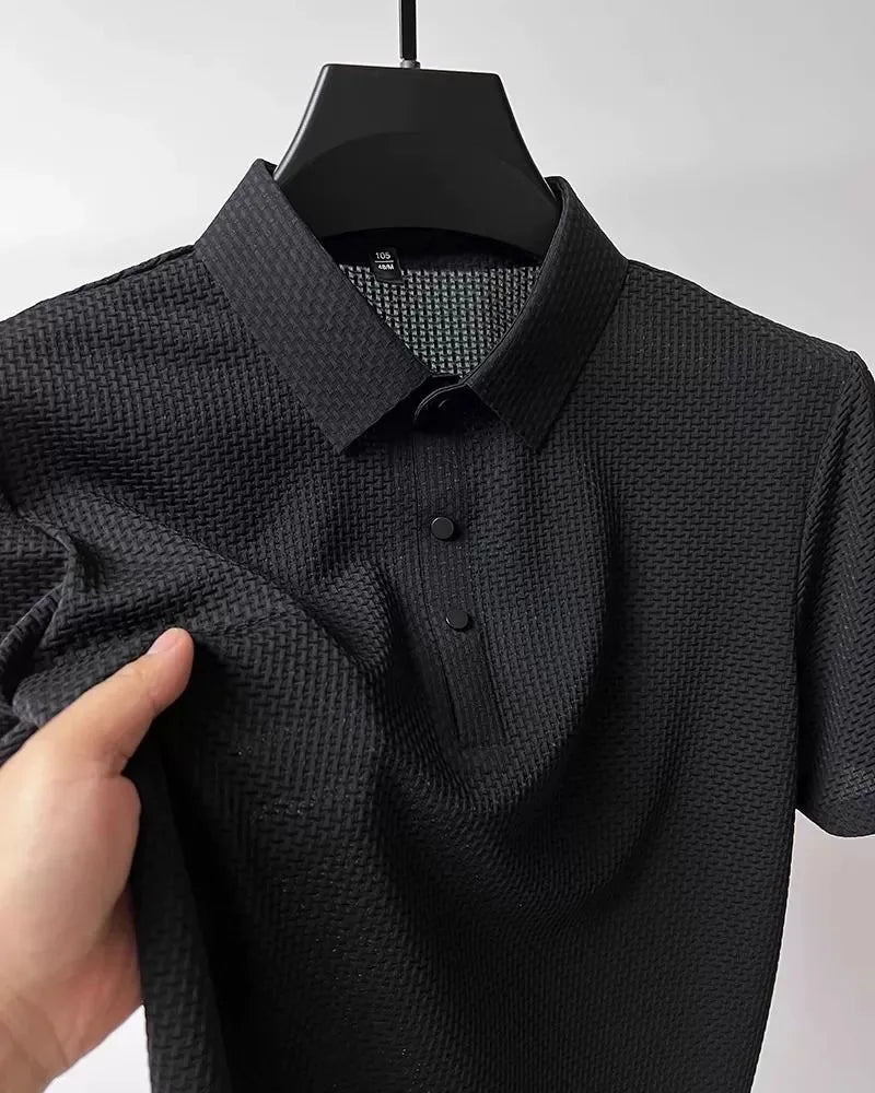 Antibacterial summer new short-sleeved T-shirt exquisite men's complete marking and refreshing breathable POLO shirt top