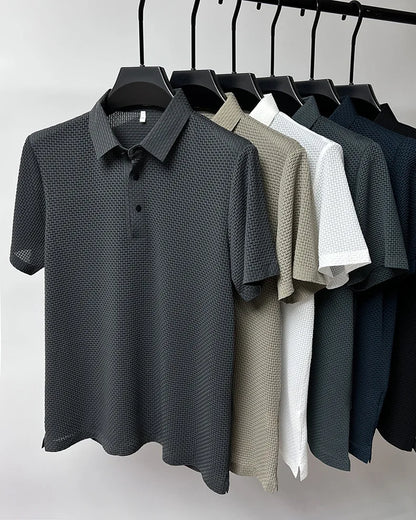 Antibacterial summer new short-sleeved T-shirt exquisite men's complete marking and refreshing breathable POLO shirt top