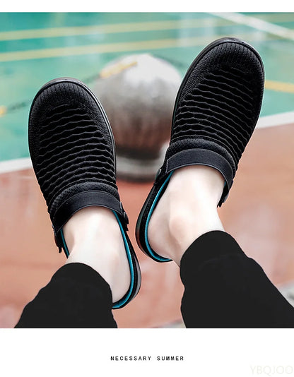 Comfortable Mesh Garden Shoes For Men 2025 new summer AntiSlip Lightweight Slippers Men Clogs sandalias hombre Man Beach Sandals