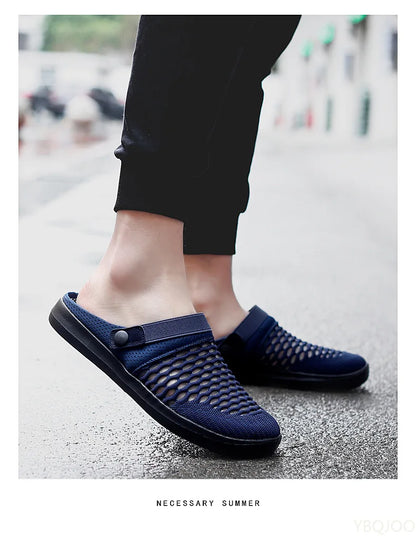 Comfortable Mesh Garden Shoes For Men 2025 new summer AntiSlip Lightweight Slippers Men Clogs sandalias hombre Man Beach Sandals