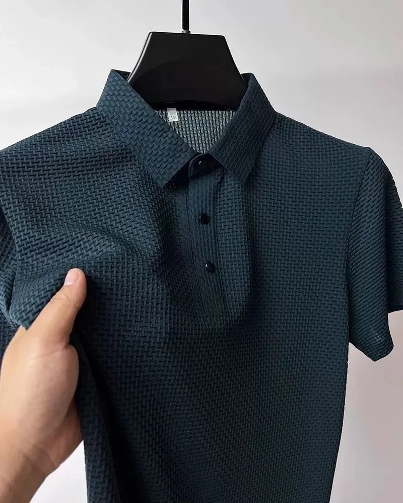 Antibacterial summer new short-sleeved T-shirt exquisite men's complete marking and refreshing breathable POLO shirt top