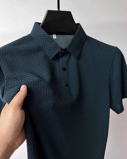 Antibacterial summer new short-sleeved T-shirt exquisite men's complete marking and refreshing breathable POLO shirt top