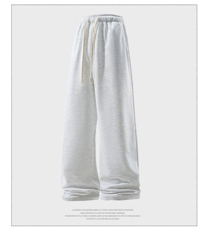 Wide Leg Pant Fashion Causal Breathable Men Sweatpant Male Autumn Versatile Elastic High Waist Drawstring Loose Straight Trouser